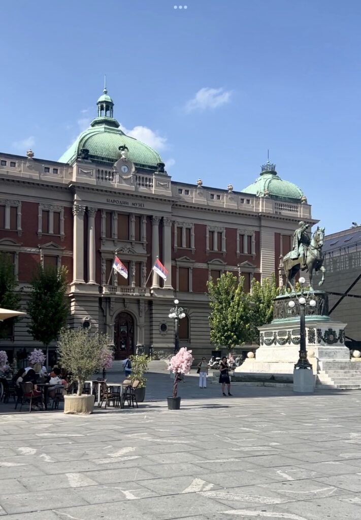 Republic Square and the statue of Prince Mihailo. Belgrade.