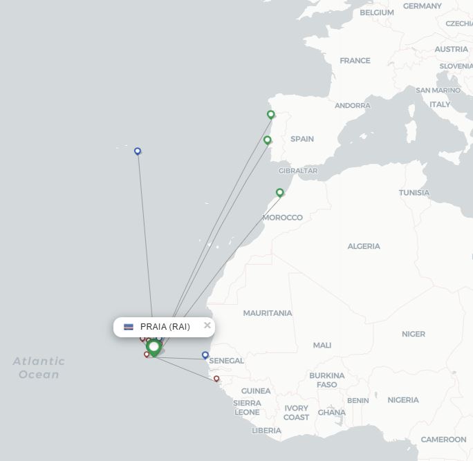 International flights to Santiago Praia Cape Verde